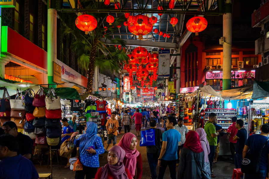 Petaling street market, jalan petaling, kuala lumpur city centre,